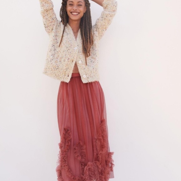 - Anthropologie Felicity Tulle Midi Skirt size small   new without tags - Picture 2 of 10